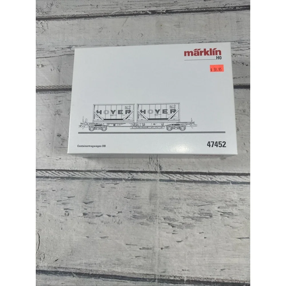 Märklin 47452 HO DB Hoyer Container Flat Car 2 Containers Germany NIB